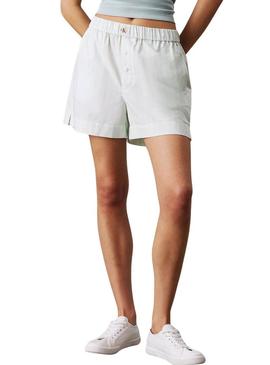 Shorts Calvin Klein Jeans Summer Poplin turquesa para mulher.