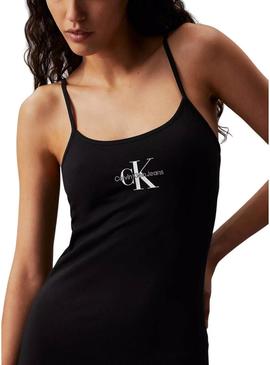 Vestido Calvin Klein Jeans Strappy preto para mulher