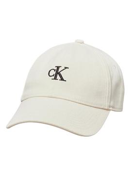 Boné Calvin Klein Jeans Monogram branco para mulher