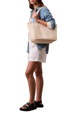 Bolsa Calvin Klein Jeans Summer bege para mulher