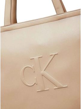 Bolsa Calvin Klein Jeans Tote bege para mulher