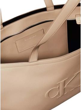 Bolsa Calvin Klein Jeans Tote bege para mulher