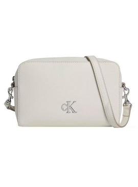 Bolsa transversal Calvin Klein Jeans Camera branca para mulher.