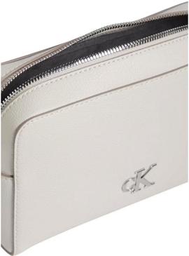 Bolsa transversal Calvin Klein Jeans Camera branca para mulher.