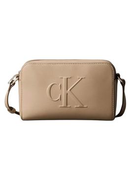 Bolsa Calvin Klein Jeans Sculpted Camera bege para mulher