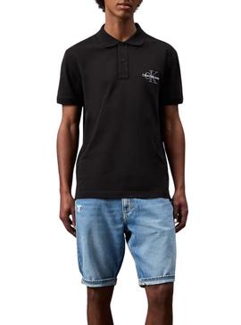Polo Calvin Klein Jeans Monólogo preto para homem