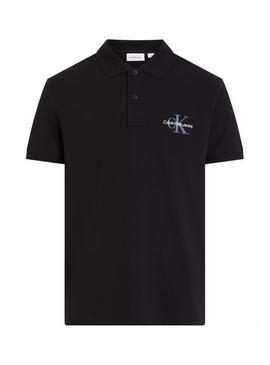 Polo Calvin Klein Jeans Monólogo preto para homem
