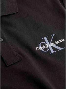 Polo Calvin Klein Jeans Monólogo preto para homem