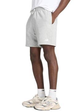Calções New Balance 7 French Terry cinza para homem