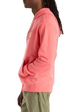 Moletom com capuz da New Balance com logo coral para homens.