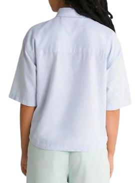 Camiseta Vans Mcmillan Listrada Turquesa Para Homem