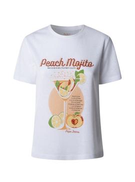 Camiseta Pepe Jeans Viola branca para mulher