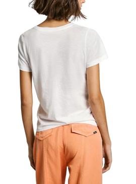 Camisa Pepe Jeans Victoria branca para mulher.