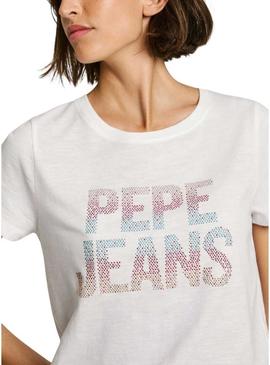 Camisa Pepe Jeans Victoria branca para mulher.