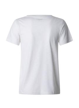 Camisa Pepe Jeans Victoria branca para mulher.