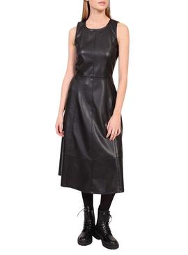Vestido Naf Naf de pele sintética preto para mulher