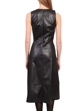 Vestido Naf Naf de pele sintética preto para mulher
