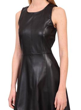 Vestido Naf Naf de pele sintética preto para mulher