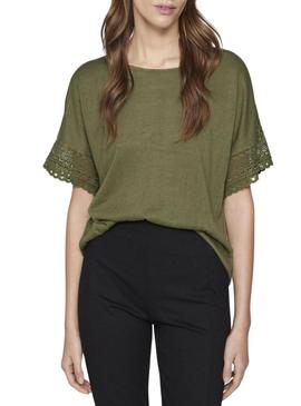 Camisa Vila Vinulan verde para mulher