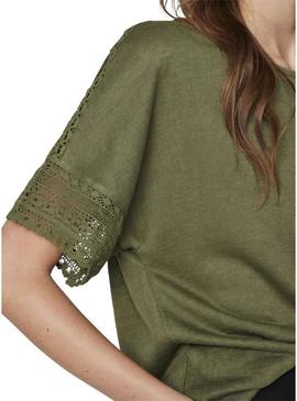 Camisa Vila Vinulan verde para mulher