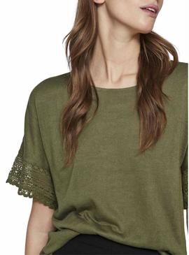 Camisa Vila Vinulan verde para mulher