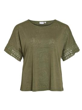 Camisa Vila Vinulan verde para mulher