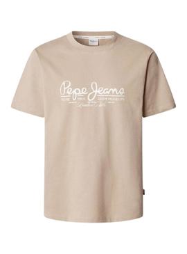 Camiseta Pepe Jeans Dumas bege para homem.