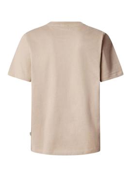 Camiseta Pepe Jeans Dumas bege para homem.