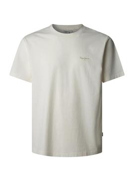 Camiseta Pepe Jeans Jacko branca para homem.