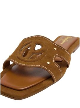 Sandálias Pepe Jeans Frida Soft marrom para mulher