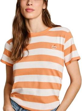 Camiseta Pepe Jeans Jinx laranja para mulher