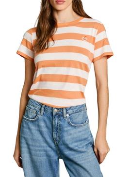 Camiseta Pepe Jeans Jinx laranja para mulher