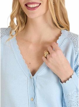 Casaco de malha Naf Naf azul claro para mulher