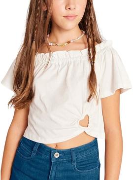 Camiseta Mayoral em branco para menina