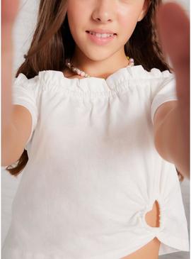 Camiseta Mayoral em branco para menina