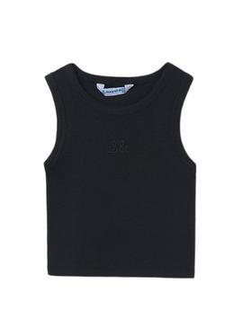 Camiseta Mayoral alças bordado preto para meninas