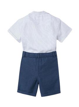 Conjunto Mayoral Bermuda relaxada marinha para menino.