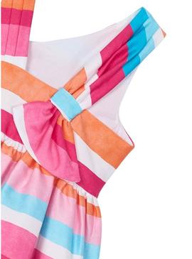Vestido Listrado rosa Mayoral para menina