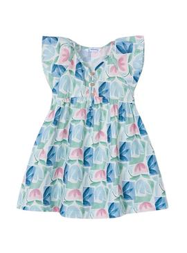 Vestido Mayoral estampado verde para menina