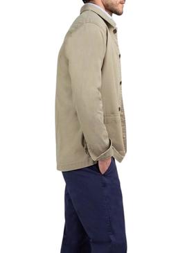 Camisa de sobreposição El Ganso Garment bege para homem.