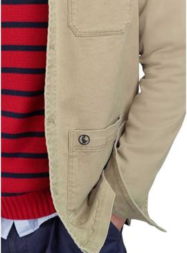 Camisa de sobreposição El Ganso Garment bege para homem.