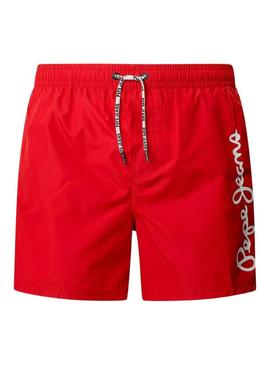 Fato de banho Pepe Jeans vermelho com logo para homem.