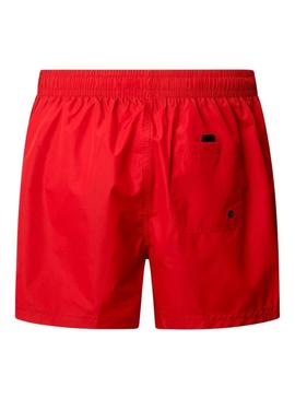 Fato de banho Pepe Jeans vermelho com logo para homem.
