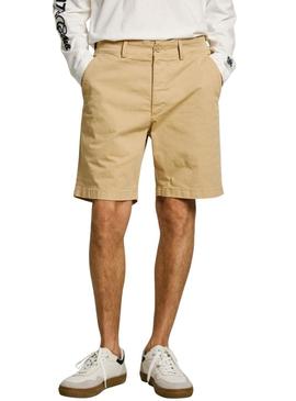 Bermudas Pepe Jeans Regular chino bege para homem.