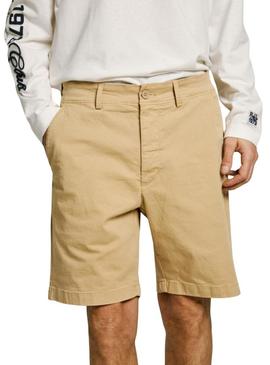 Bermudas Pepe Jeans Regular chino bege para homem.