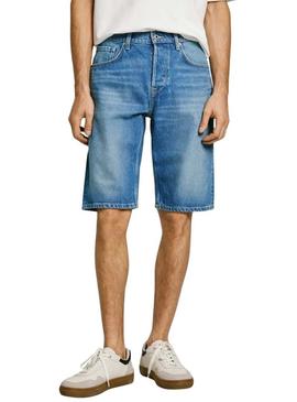 Bermuda Pepe Jeans Callen denim azul para homem.