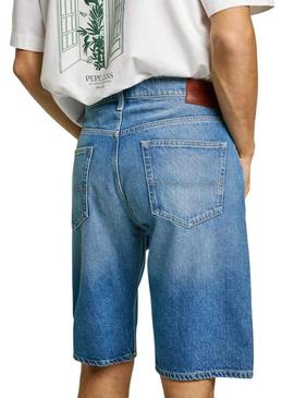 Bermuda Pepe Jeans Callen denim azul para homem.