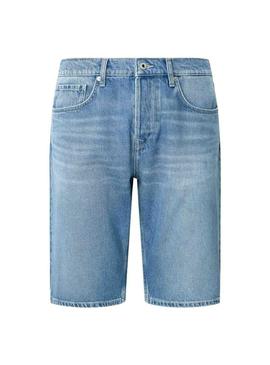 Bermuda Pepe Jeans Callen denim azul para homem.