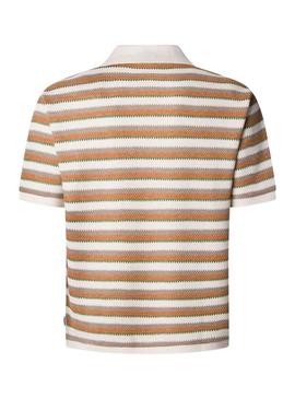 Camisa Polo Pepe Jeans Lamar de crochê laranja para homem.
