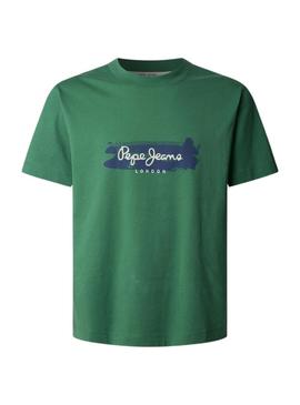 Camiseta Pepe jeans Picthon verde para homem.